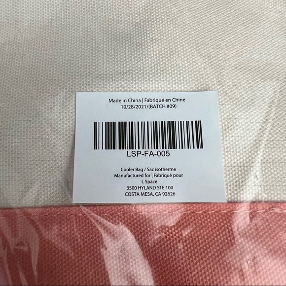 L Space Coastal Cooler Spring FabFitFun Pink Cream Ivory Beverage Picnic Bag - Picture 8 of 8